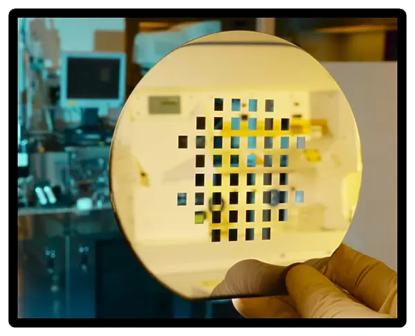 MEMS production, machined silicon wafer