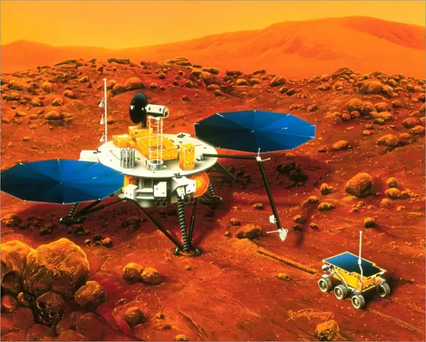 Artwork of Mars Surveyor 2001 Lander on Mars