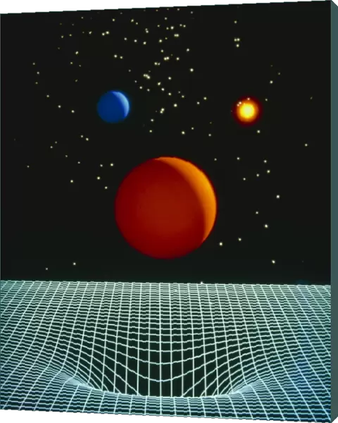 Artwork illustrating concept of warped space