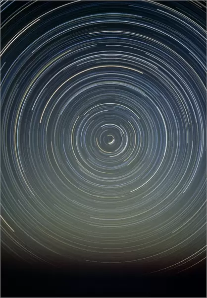 Time-exposure photo of polar star trails