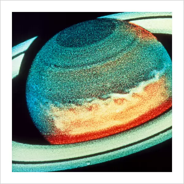 Space Telescope image of Saturn showing white spot