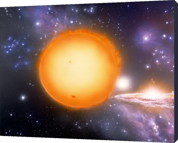 Artists impression of the evolution of the sun