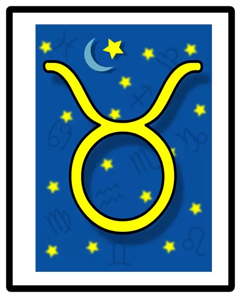 Taurus. Artwork of the astrological symbol representing Taurus the Bull 