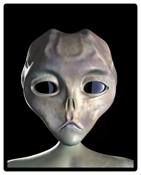 Alien, computer artwork. This specimen fits the most common conception
