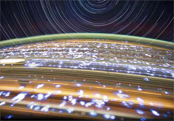 Earth and star trails, from space C013  /  4892