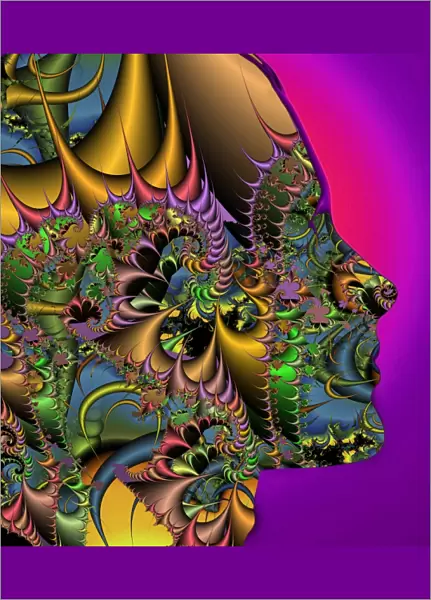 Fractal pattern and human face C013  /  5099
