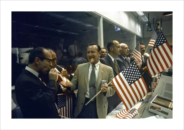 Apollo 11 officials celebrating, 1969