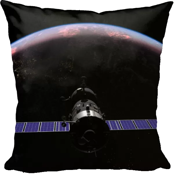 Soyuz spacecraft in Earth orbit, artwork