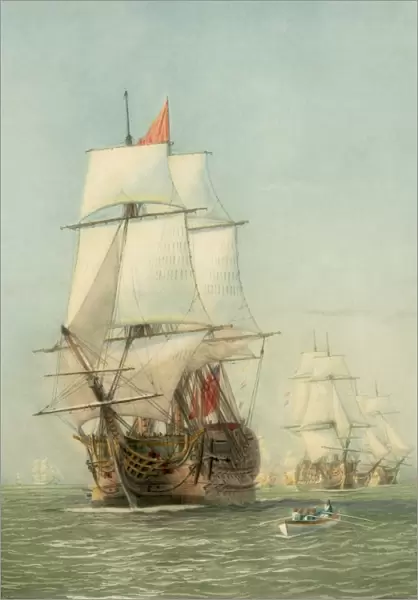 HMS Victory at sea, artwork