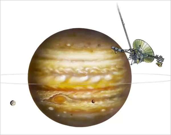 Voyager spacecraft and Jupiter, artwork C017  /  0761