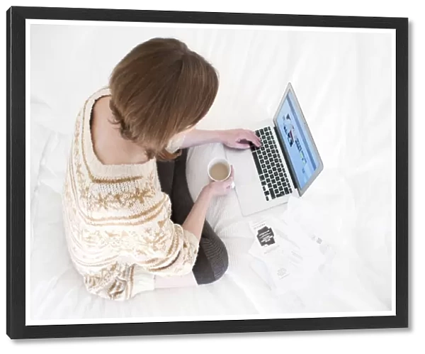 Woman using laptop computer F008  /  3119