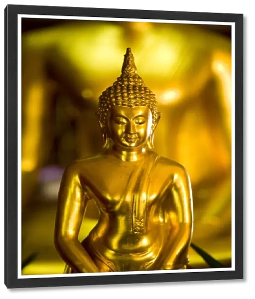 Thailand, Bangkok, Buddha. Gold Buddha statue located at a Wat in Bangkok