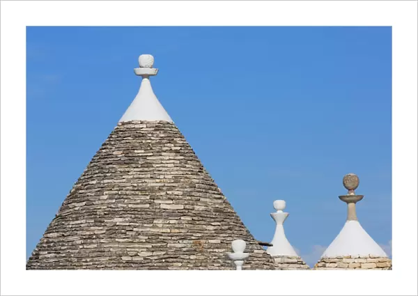 Roof of traditional trullos (trulli) in Alberobello, UNESCO World Heritage Site, Puglia, Italy, Europe