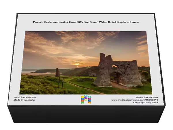 Pennard Castle, overlooking Three Cliffs Bay, Gower, Wales, United Kingdom, Europe