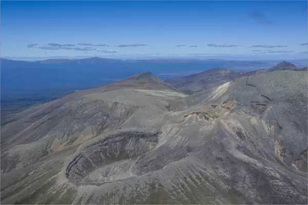 Aerial of Tongariro National Park, UNESCO World Heritage Site, North Island, New Zealand, Pacific