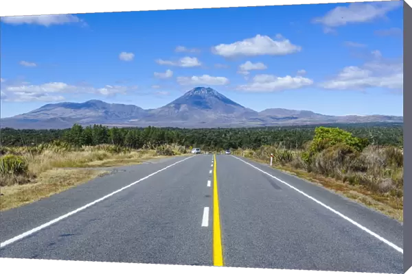 Road leading to Mount Ngauruhoe, Tongariro National Park, UNESCO World Heritage Site, North Island, New Zealand, Pacific