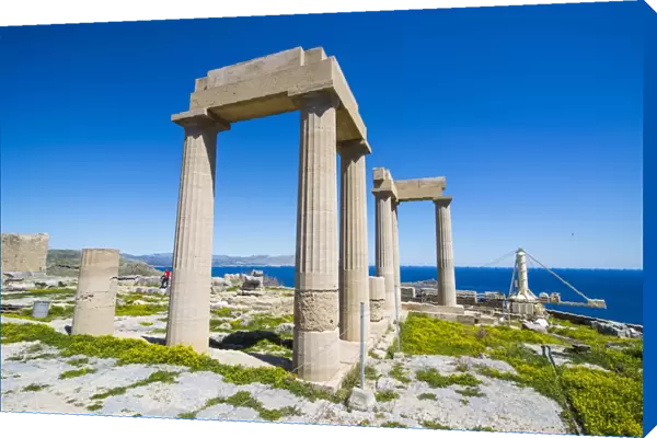 Acropolis of Lindos, Rhodes, Dodecanese Islands, Greek Islands, Greece, Europe