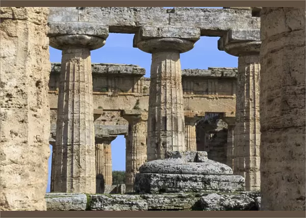 Temple of Hera (the Basilica) 530 BC, oldest Greek temple at Paestum, UNESCO World Heritage Site