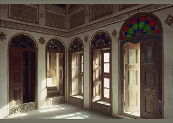Interior of the restored house of Shaikh Isa, in the small village of Al Jasra