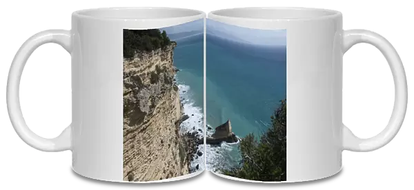 Rocky cliffs on the Andalucian Atlantic coast, Brena y Marismas de Barbate park