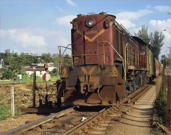 Russian diesel locomotive operated by Ferrocarriles de Cuba, at Santa Clara
