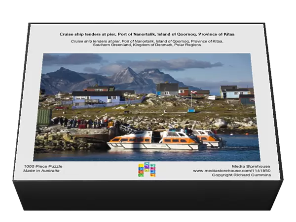 Cruise ship tenders at pier, Port of Nanortalik, Island of Qoornoq, Province of Kitaa