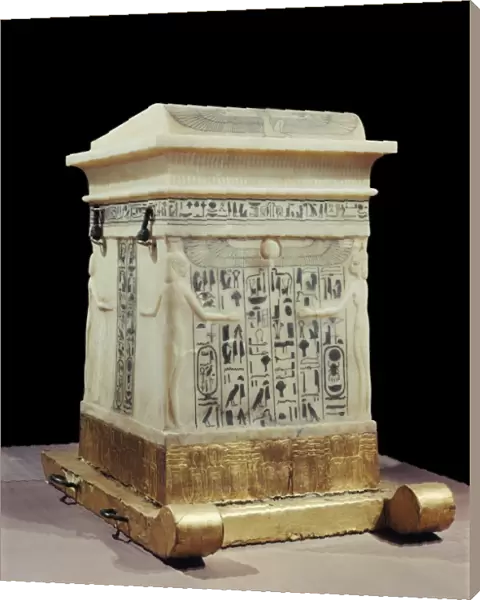 Alabaster canopic shrine, from the tomb of the pharaoh Tutankhamun, discovered in the Valley of the Kings, Thebes, Egypt, North