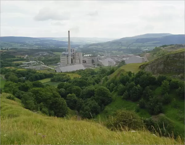 Industrial plant near Hope in the Peak District of Derbyshire, England