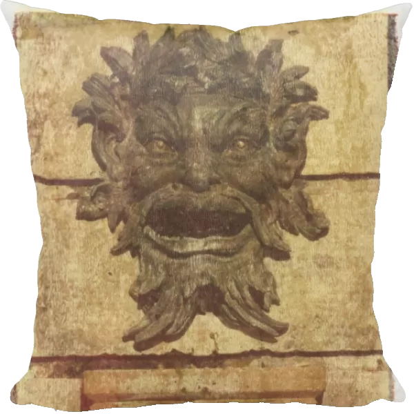 Polaroid Image Transfer of water fountain in form of cast bronze face, England