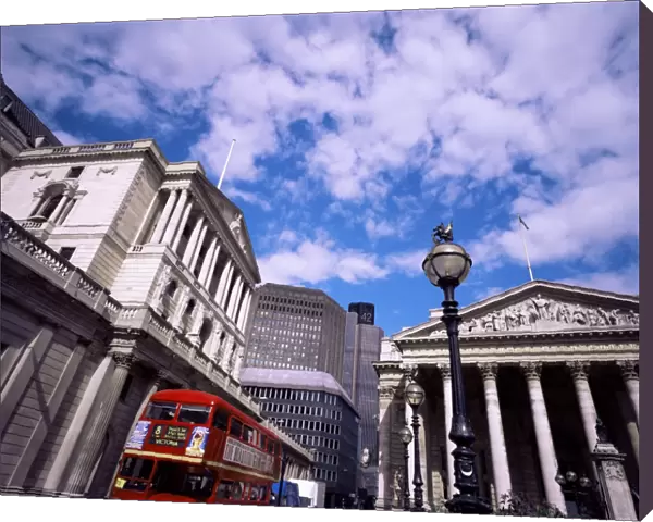 Bank of England and the Royal Exchange, City of London, London, England