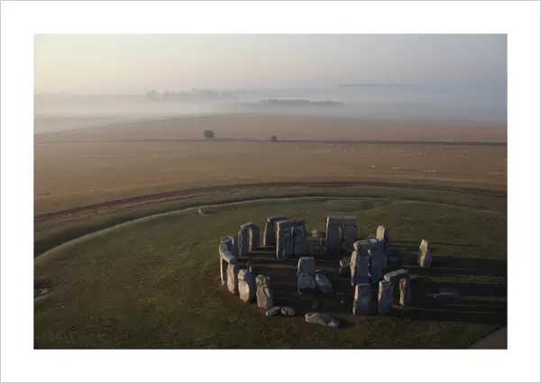 Aerial view of Stonehenge, UNESCO World Heritage Site, Wiltshire, England