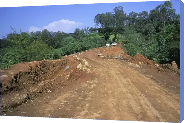 Rough road between Nekemte and Goulisoo, Oromo area, Welega state, Ethiopia, Africa