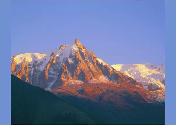 Mont Blanc range in the French Alps, near Chamonix, Haute-Savoie, France, Europe