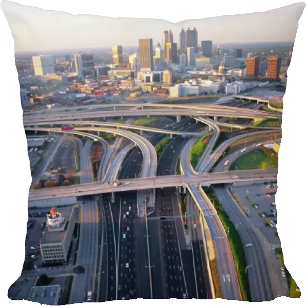 Aerial of highways leading to Atlanta
