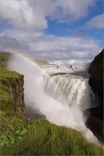 Icelands most famous waterfall tumbles 32m into a steep sided canyon