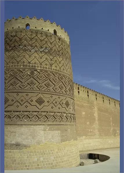 Decorative brickwork on a tower in the Citadel of Karim Khan