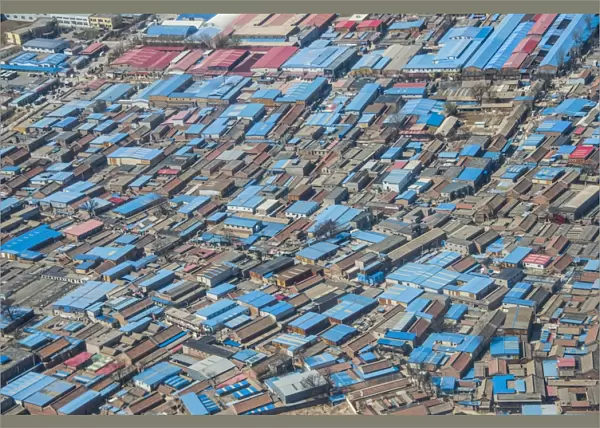 Aerial of an industrial settlement, China, Asia
