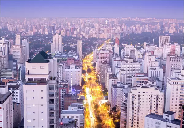 The Sao Paulo skyline from Jardins, Sao Paulo, Brazil, South America