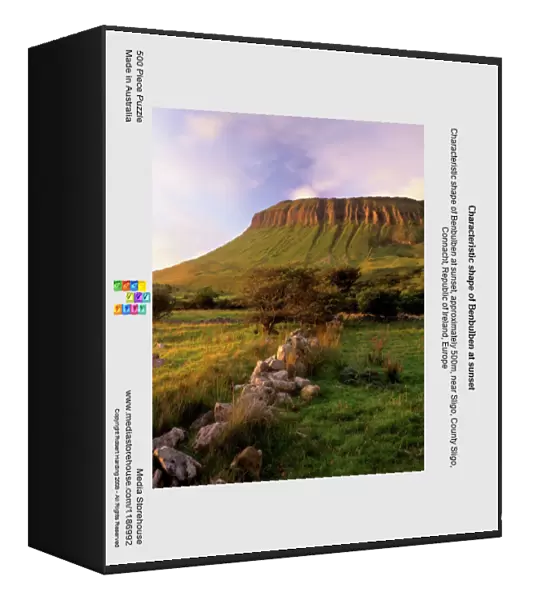 Characteristic shape of Benbulben at sunset