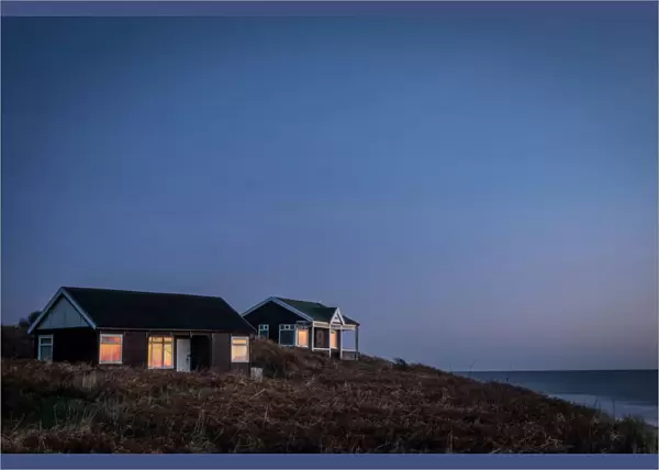 Beach huts, Embleton Bay, Northumberland, England, United Kingdom, Europe