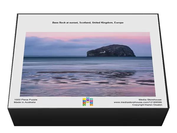 Bass Rock at sunset, Scotland, United Kingdom, Europe
