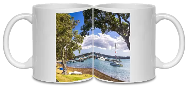 Sailing boats in Russell Harbour, Bay of Islands, Northland Region, North Island
