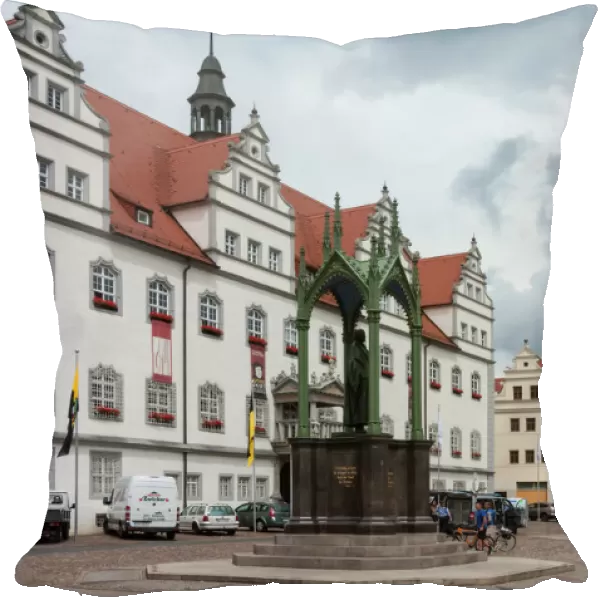 Town Square with Stadtkirke and Town Hall, Staue of Martin Luther, Lutherstadt Wittenberg
