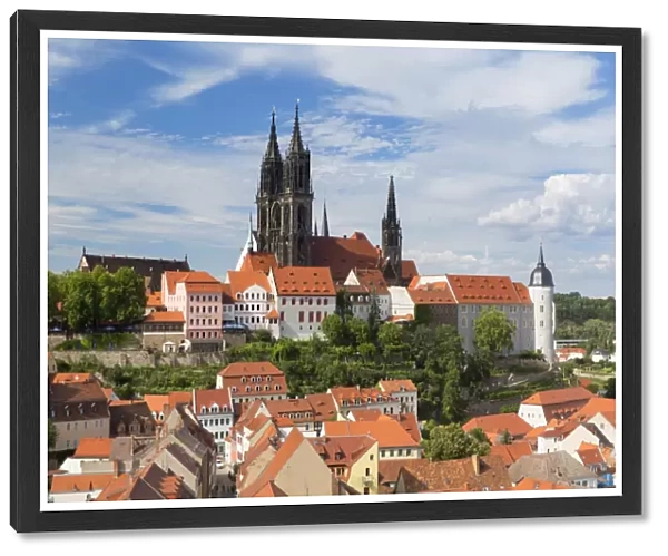 View of Cathedral and Albrechtsburg, Meissen, Saxony, Germany, Europe