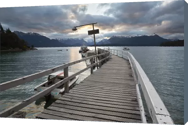Pier on Lake Nahuel Huapi, Puerto Angostura, Villa La Angostura, Nahuel Huapi National Park