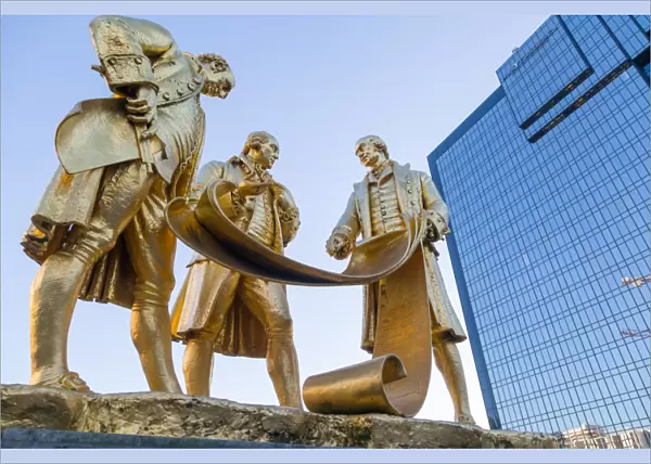 Boulton, Murdoch and Watt Statue, Birmingham, West Midlands, England, United Kingdom