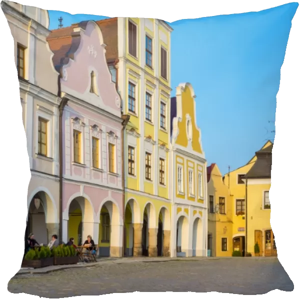 Facades of Renaissance and Baroque houses on Namesti Zachariase z Hradce square, Telc
