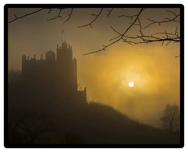 Bolsover Castle sunset, Bolsover, North Derbyshire, England, United Kingdom, Europe