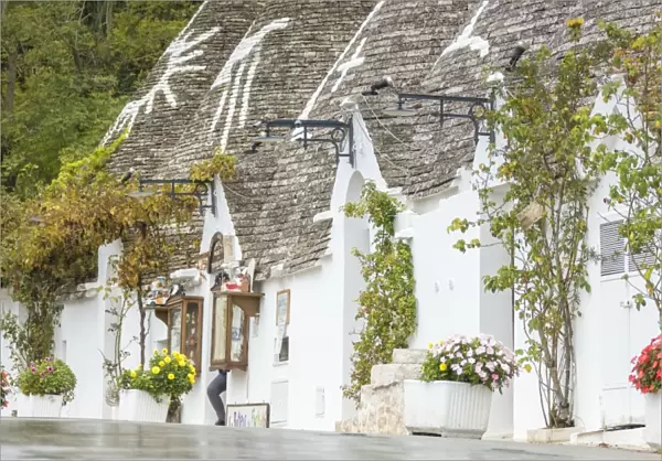 The traditional huts called Trulli built with dry stone with a conical roof, Alberobello