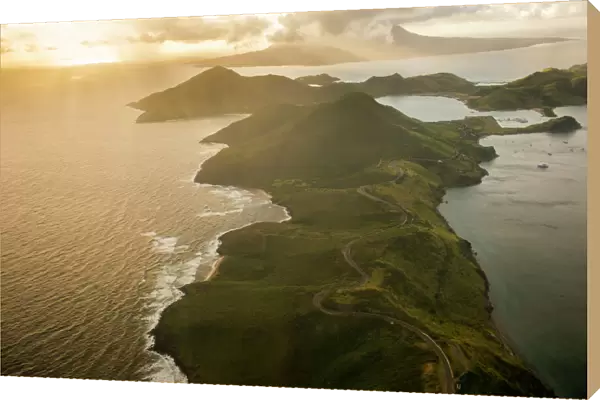 Aerial of St. Kitts, St. Kitts and Nevis, West Indies, Caribbean, Central America